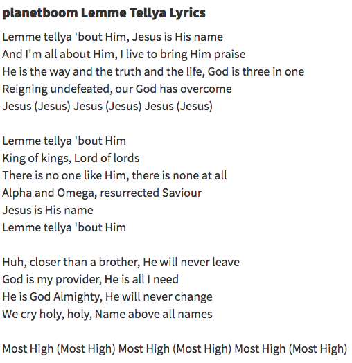 ​planetboom – Greatest In The World (Live) Lyrics